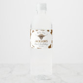 Highland Koe Verjaardag Waterfles Label Waterfles Etiket (Voorkant)