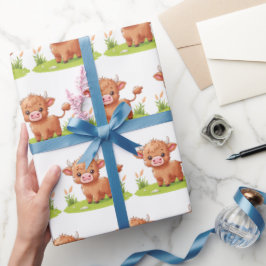 Highland Koe Verjaardagsfeest Cadeaupapier
