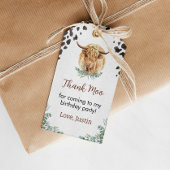 Highland Koe Verjaardagsfeest Dank u Label Cadeaulabel