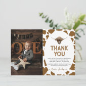 Highland Koe Verjaardagsfoto Dank u kaart (Staand voorkant)