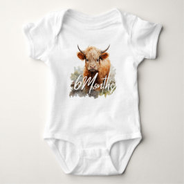 Highland Koe Verjaardagsmijlpaal 6 Maanden Baby Li Romper