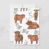 Highland Koe Verjaardagsuitnodiging voor kinderen Kaart (Achterkant)