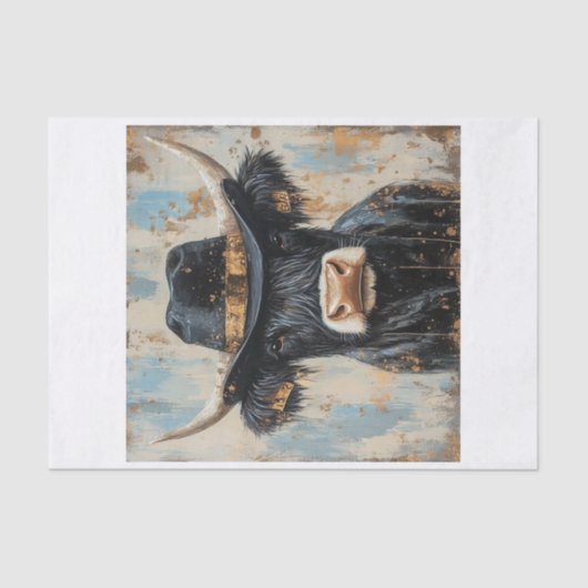 Highland Koe Vibes1 Tissuepapier (Voorkant)