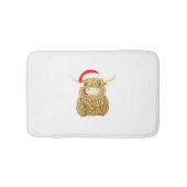 Highland Koe Vrolijk Kerstfeest Sneeuw T-shirt Ess Badmat (Voorkant)