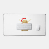 Highland Koe Vrolijk Kerstfeest Sneeuw T-shirt Ess Bureaumat (Keyboard & Muis)