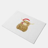 Highland Koe Vrolijk Kerstfeest Sneeuw T-shirt Ess Deurmat (Schuin)