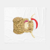 Highland Koe Vrolijk Kerstfeest Sneeuw T-shirt Ess Fleece Deken (Voorkant (Horizontaal))