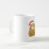 Highland Koe Vrolijk Kerstfeest Sneeuw T-shirt Ess Koffiemok (Voorkant links)