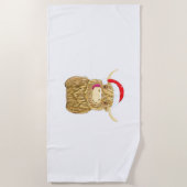 Highland Koe Vrolijk Kerstfeest Sneeuw T-shirt Ess Strandlaken (Voorkant)