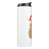 Highland Koe Vrolijk Kerstfeest Sneeuw T-shirt Ess Thermosbeker (Gedraaid links)