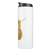 Highland Koe Vrolijk Kerstfeest Sneeuw T-shirt Ess Thermosbeker (Geroteerd rechts)