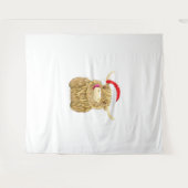 Highland Koe Vrolijk Kerstfeest Sneeuw T-shirt Ess Wandkleed (Voorkant (horizontaal))