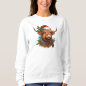 Highland Koe Vrouwen Kerst Sweatshirt (Voorkant)