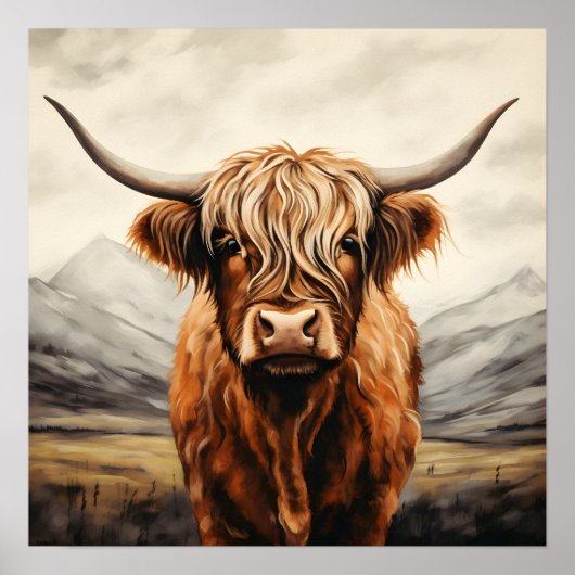 Highland Koe Wall Art Poster (Voorkant)