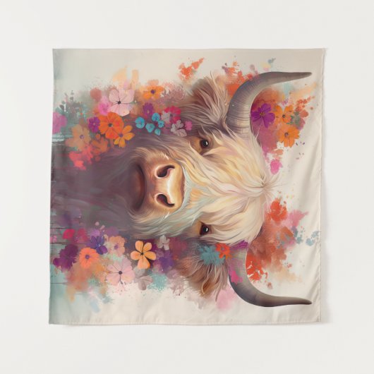 Highland Koe Wall Wandkleed (Voorkant (horizontaal))