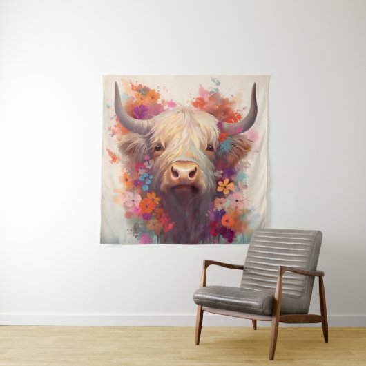 Highland Koe Wall Wandkleed (In situ)