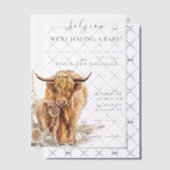 Highland Koe Waterverf Baby shower Boho Vellum Uitnodigingen (Offset (Uitnodiging))