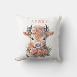 Highland koe waterverf gooien kussen