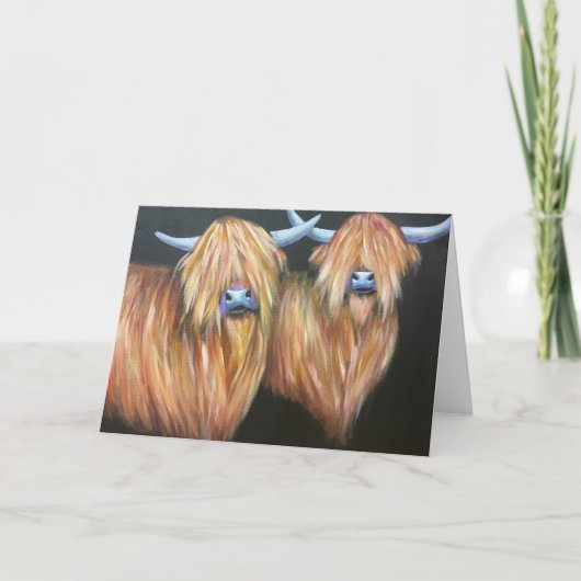 Highland koe wenskaart, leeg van binnen, kaart (Voorkant)