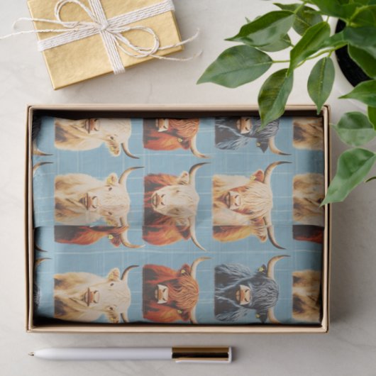 Highland Koe Western Tissuepapier (Geschenk)