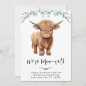 Highland Koe We've Moo-ved Boho Nieuw Adres Verhui Aankondiging (Voorkant)