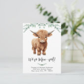 Highland Koe We've Moo-ved Boho Nieuw Adres Verhui Aankondigingskaart (Staand voorkant)