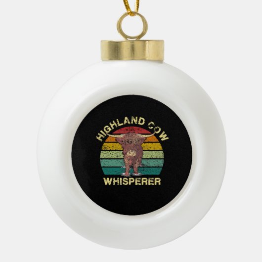 Highland Koe Whisperer Keramische Bal Ornament (Voorkant)