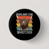 Highland Koe Whisperer Ronde Button 3,2 Cm (Voorkant)