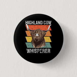 Highland Koe Whisperer Ronde Button 3,2 Cm