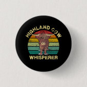Highland Koe Whisperer Ronde Button 3,2 Cm (Voorkant)