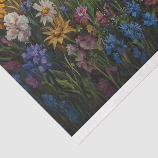 Highland Koe Wildflower Crown Decoupage Tissuepapier (Detail)