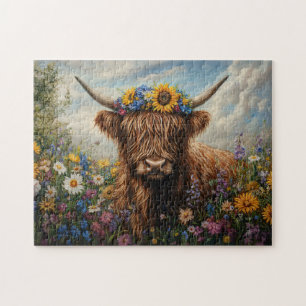 Highland Koe Wildflower Crown Legpuzzel