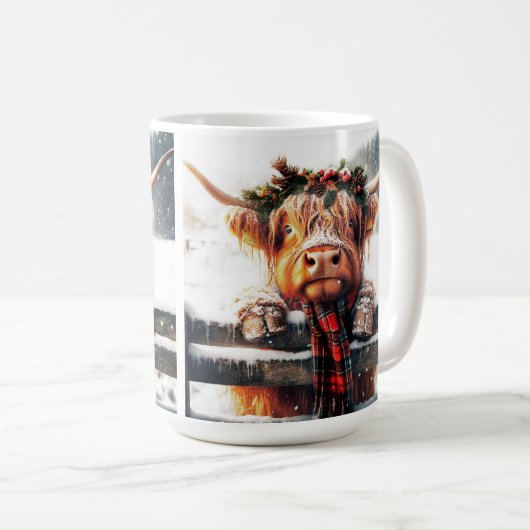 Highland Koe Winter Mok (Voorkant rechts)