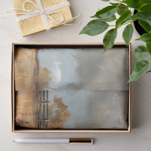 Highland Koe Witte Schuur Rustieke Decoupage Tissuepapier (Geschenk)