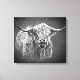 Highland Koe Wrapped Canvas Afdruk