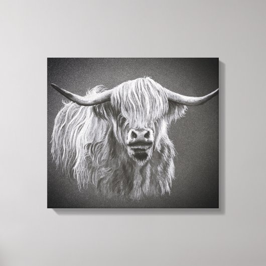 Highland Koe Wrapped Canvas Afdruk (Voorkant)