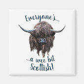 Highland Koe zegt dat iedereen Schots is! Magneet (Voorkant)