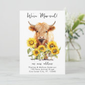 Highland Koe Zonnebloemen Boerderij Nieuw Adres Ve Aankondiging (Staand voorkant)