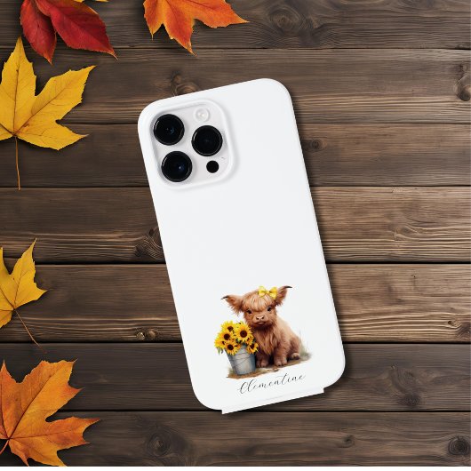 Highland Koe zonnebloempememmer Case-Mate iPhone Case