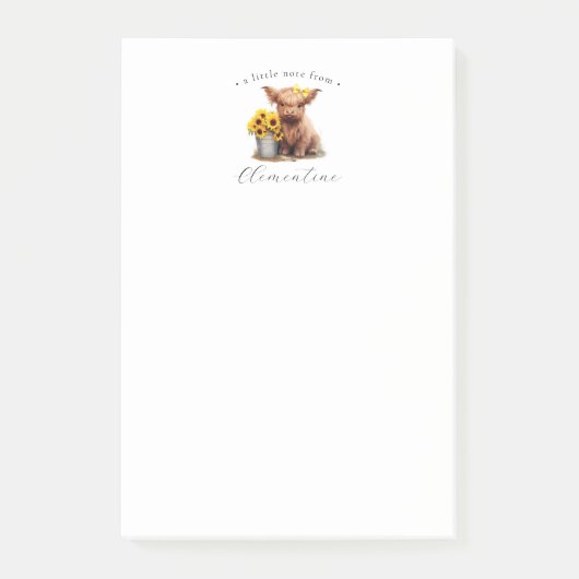 Highland Koe zonnebloempememmer Post-it® Notes (Voorkant)