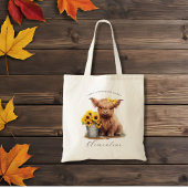 Highland Koe zonnebloempememmer Tote Bag
