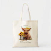 Highland Koe zonnebloempememmer Tote Bag (Voorkant)
