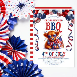 Highland Koe | Zonnebril 4 juli BBQ Party Kaart