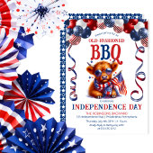 Highland Koe zonnebril Independence Day BBQ Party Kaart