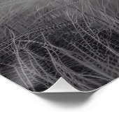 Highland Koe Zwart-wit Decoupage Perfect Poster (Hoek)