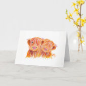 Highland Koeien 'Buddies' van Shirley MacArthur Kaart (Gele Bloem)