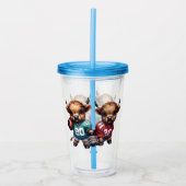 Highland Koeien en Football Acryl Drinkbeker (Voorkant)