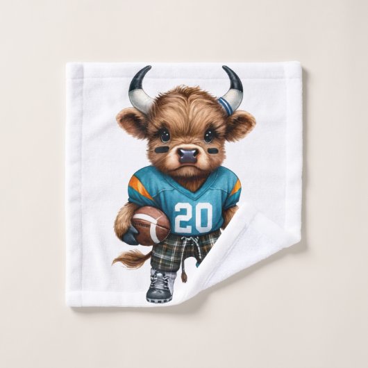 Highland Koeien en Football Bad Handdoek (Wasdoekje)