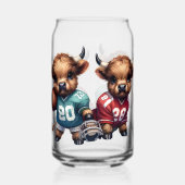 Highland Koeien en Football Blikvorm Glas (Voorkant)
