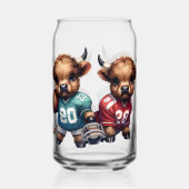 Highland Koeien en Football Blikvorm Glas (Achterkant)
